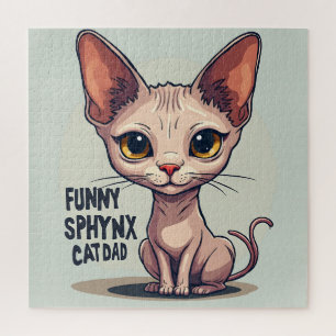 Lustige Sphynx-Katzen-Vater-Cartoon-Kunst