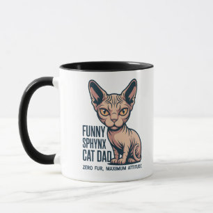 Lustige Sphynx-Katzen-Vater-Illustration Tasse