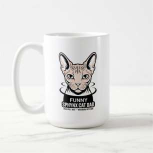 Lustige Sphynx-Katzen-Vater-Vektor-Kunst Kaffeetasse
