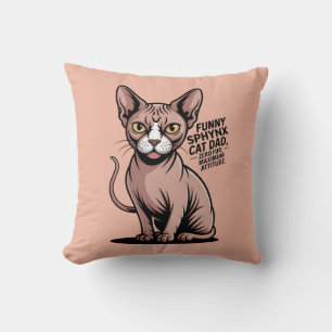 Lustige Sphynx-Katzen-Vater-Vektor-Kunst Kissen