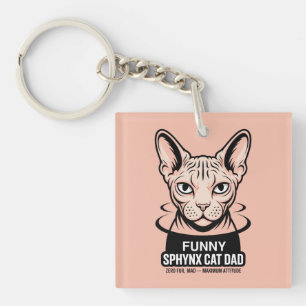 Lustige Sphynx-Katzen-Vater-Vektor-Kunst Schlüsselanhänger