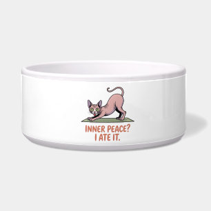 Lustige Sphynx-Katzen-Yoga-Cartoon-Kunst Napf