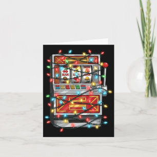 Lustige Spielautomaten-Weihnachtsgrafik-Lichterlie Karte
