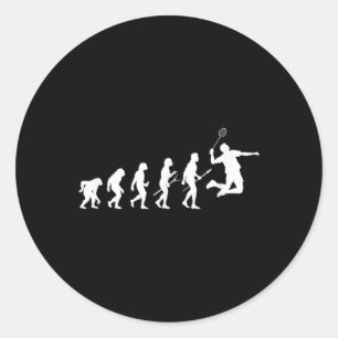 Lustige Spielerevolutionstheorie Badminton Runder Aufkleber
