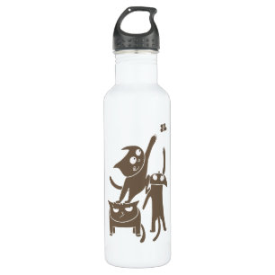 Lustige spielerische Katzen Trinkflasche