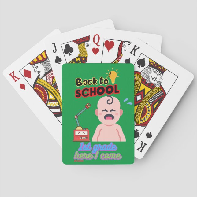 lustige Spielkarten "BACK TO SCHOOL" (Rückseite)