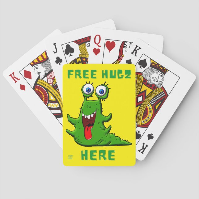 lustige Spielkarten "FREE HUGZ..." (Rückseite)