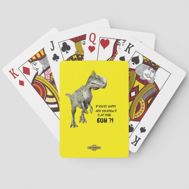 lustige Spielkarten "HAPPY DINOSAUR" (Rückseite)