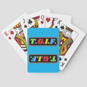 lustige Spielkarten "TGIF"