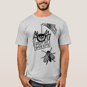 Lustige Spinne sagt besuche meine Webseite Cartoon T-Shirt