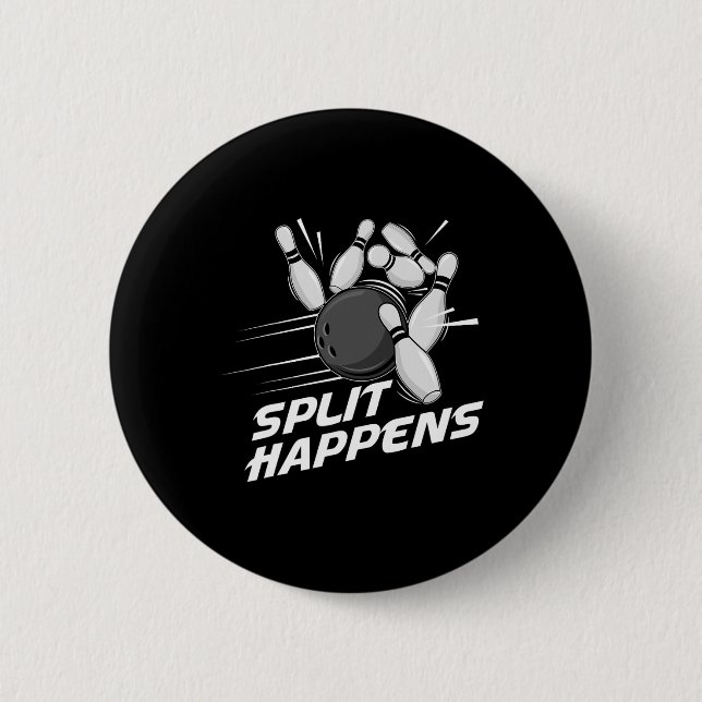 Lustige Split-Happens-Bowling-Mannschaft Bowling-M Button (Vorderseite)
