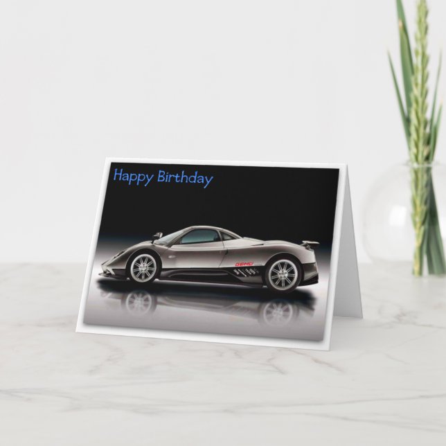 Lustige Sport-Auto-alles- Gute zum Karte (Vorderseite)