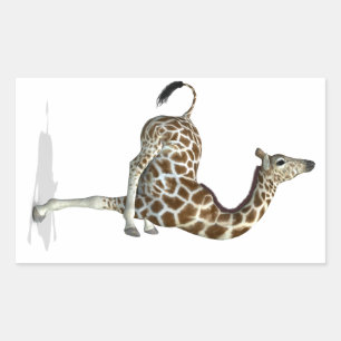 Lustige sportliche Giraffe Rechteckiger Aufkleber