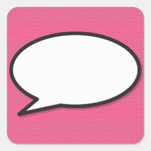 Lustige Sprechblase Pink Moderne Comic-Hefte Quadratischer Aufkleber