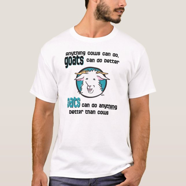 Lustige Sprüche auf T - Shirt von Ziegen (Vorderseite)