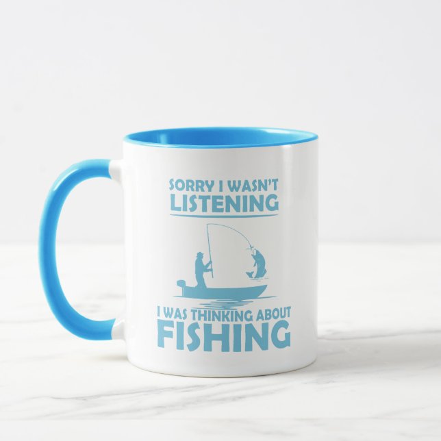 Lustige Sprüche über das Angeln Tasse (Links)