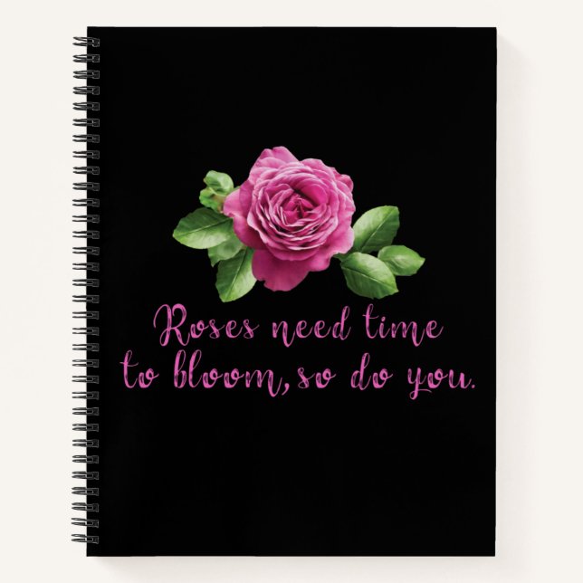 Lustige Sprüche über Rose und Liebe Notizbuch (Vorderseite)