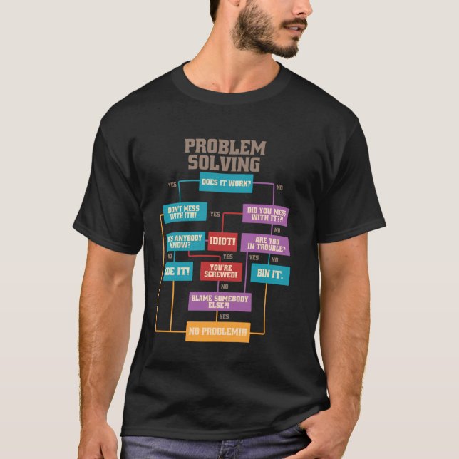 Lustige Sprüche zur Lösung von Problemen T-Shirt (Vorderseite)