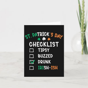 Lustige St. Patricks Day Checkliste 2 Karte