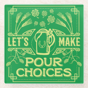 Lustige St. Patrick's Day Irische Bier-Auswahl Glasuntersetzer