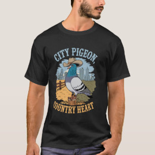 Lustige Stadt Taube Land Herz Cowboy Vogel Liebhab T-Shirt