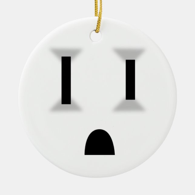 Lustige Steckdose Keramikornament (Vorne)
