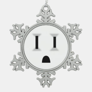 Lustige Steckdose Schneeflocken Zinn-Ornament
