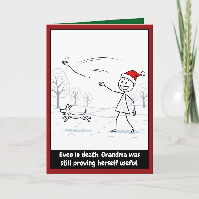 Lustige Stickman-Weihnachtskarte Karte (Vorderseite)