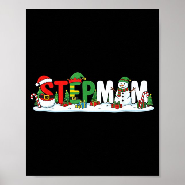 Lustige Stiefmutter Weihnachtsmann Elf Schneemann  Poster (Vorne)