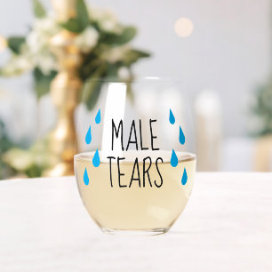 Lustige Stielwein Glas für sie mit Male Tears