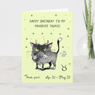 Lustige Stier Karte Sternzeichen Katze Sternzeiche