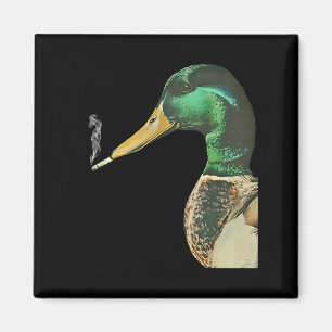 Lustige Stockenten-Ente raucht Zigarette Meme Magnet