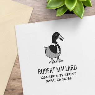 Lustige Stockenten-Halsband-Schlips-Adresse Gummistempel