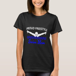 Lustige stolze Freestyle-Schwimm-Mama Unterstützun T-Shirt