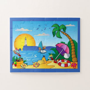 Lustige Strand-Cartoons