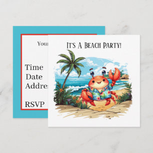 Lustige Strandkrabbenparty  Einladung