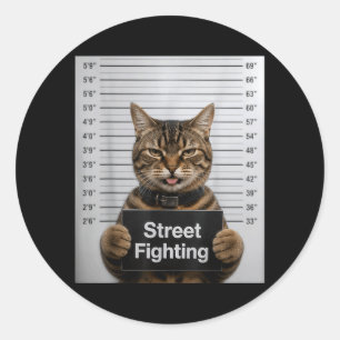 Lustige Straßenkämpfe Katzen Humor Für Kätzchen Ha Runder Aufkleber