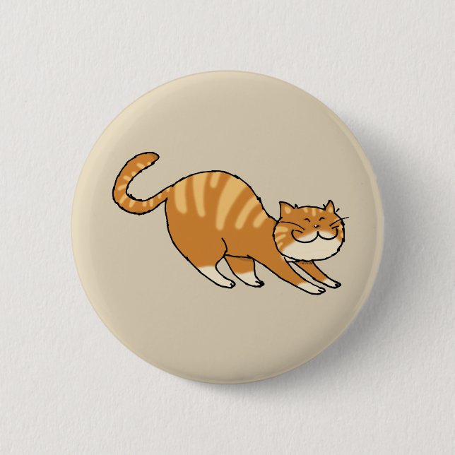 lustige Stretchkatze Button (Vorderseite)