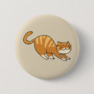 lustige Stretchkatze Button