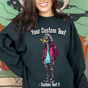 Lustige Stylische Zebra Tier Mode Sweatshirt