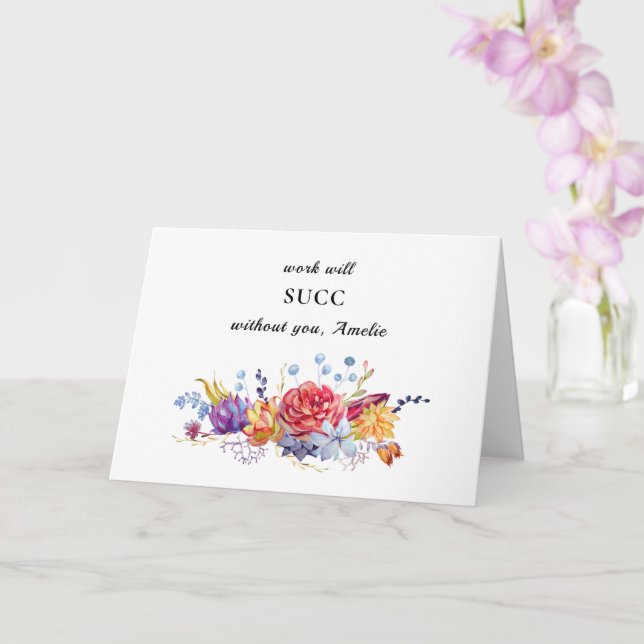 lustige, sukkulente Abschiedsarbeiterin/Chef niedl Karte (Orchidee)