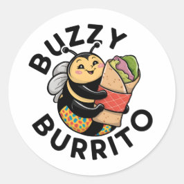 Lustige summende Burrito-Biene Runder Aufkleber