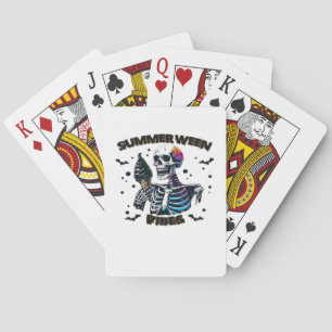 Lustige Summerween-Vibes-Skeleton-Sommerferien-Ic Spielkarten