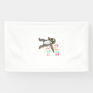 Lustige Super Faultier Superheld Dabbing Tanzbeweg Banner