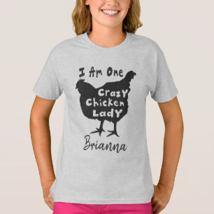 Lustige Super Süße Verrückte Hühner Dame Personali T-Shirt