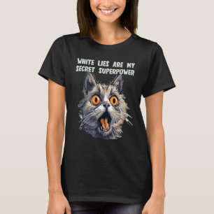 Lustige Superkraft-Katze mit weißen Lügen für Jung T-Shirt