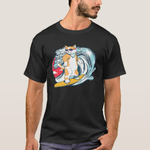Lustige Surfkaterze Surferkatze Surfbrett T-Shirt