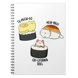 Lustige Sushi-Katzen-Wortspiel  Notizblock