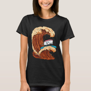 Lustige Sushi-Surfer, die auf der Sojasoßenwelle r T-Shirt