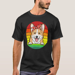 Lustige süße Corgi-Mutter rote Polka Retro-Welpe R T-Shirt